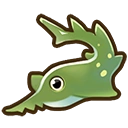 Green sawfish fish icon